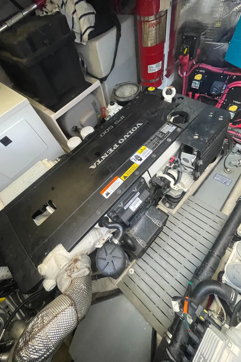 Slide: The Image of Engine room of a 2019 Regal 42 Grande Coupe with Volvo Penta engine. - 29