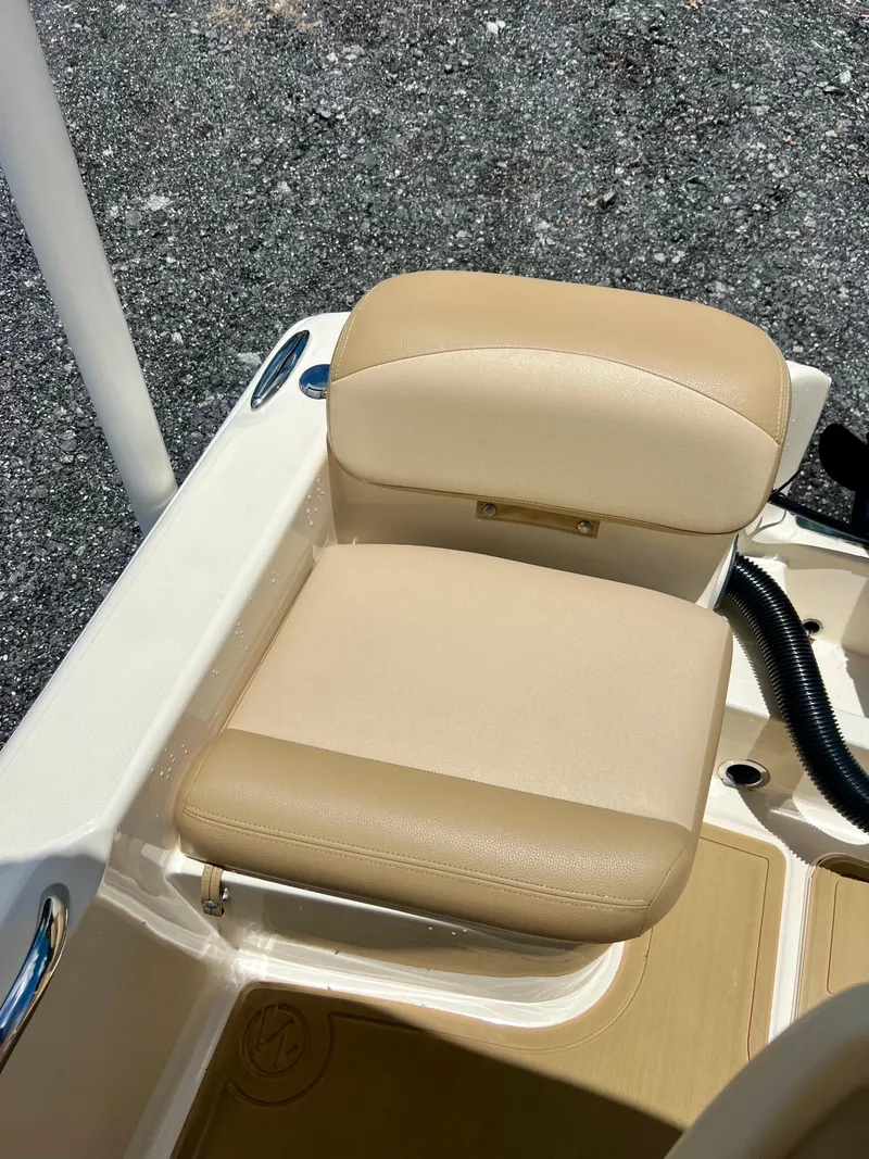 Slide: The Image of 2019 Scout Sportfish 175 boat seat with beige upholstery. - 13