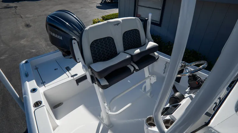 Slide: The Image of 2025 Tidewater 2210 Carolina Bay boat with Yamaha engine and dual seating. - 15