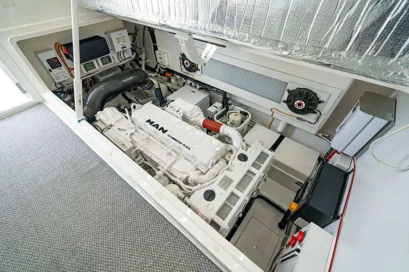 Slide: The Image of Engine room of 2022 Viking 46 Billfish with MAN diesel engine. - 7