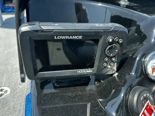 Slide: The Image of Lowrance HOOK fish finder on 2024 Nitro ZV19 Sport boat dashboard. - 12