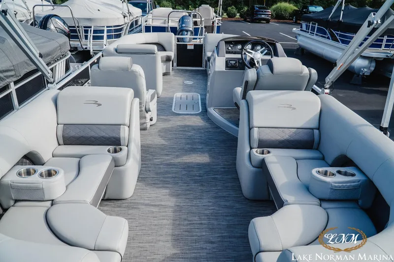 Slide: The Image of 2023 Bennington 23 LSR pontoon boat interior at Lake Norman Marina. - 6