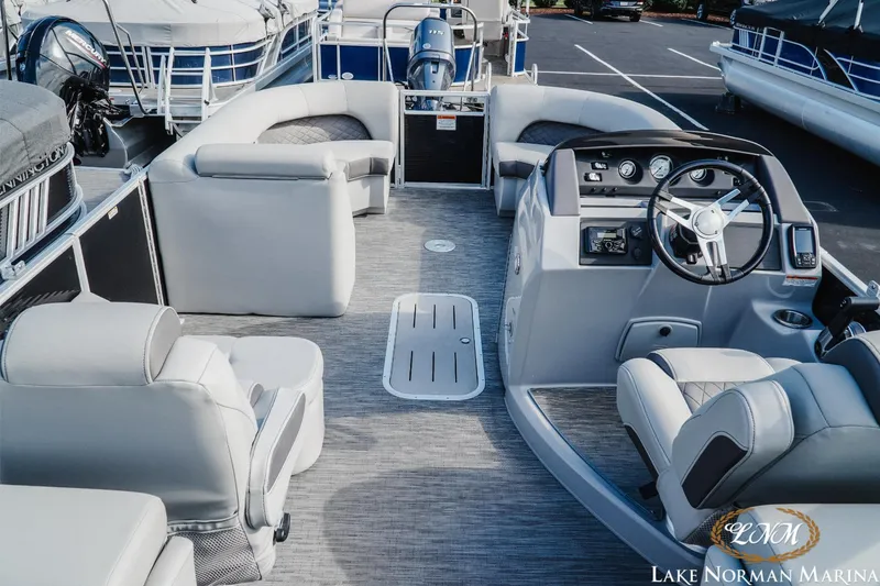 Slide: The Image of 2023 Bennington 23 LSR pontoon boat interior at Lake Norman Marina. - 8