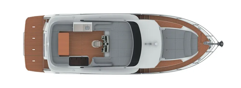 Slide: The Image of Top view of 2025 Absolute 48 Navetta yacht layout. - 21