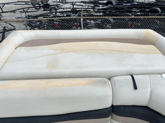 Slide: The Image of 2005 Sun Tracker Party Barge 27 I/O with worn upholstery. - 36