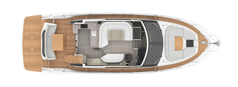 Slide: The Image of Top view of 2025 Absolute 47 Fly yacht layout. - 3