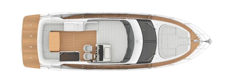 Slide: The Image of Top view of 2025 Absolute 47 Fly yacht layout. - 5