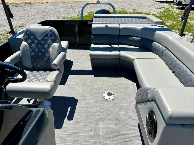 Slide: The Image of 2024 Massimo Marine P24-Limited Max boat interior with luxurious seating and modern design. - 8