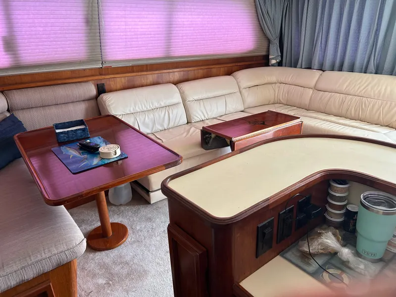 Slide: The Image of Wooden interior cabinetry of a 1990 Egg Harbor 42 Golden Egg yacht. - 6