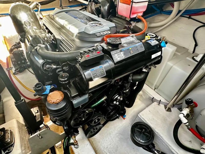 Slide: The Image of Engine of 2021 Monterey 335 Sport Yacht, showcasing detailed components and layout. - 35