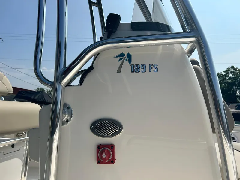 Slide: The Image of 2025 Key West 189 FS boat console with safety equipment. - 16