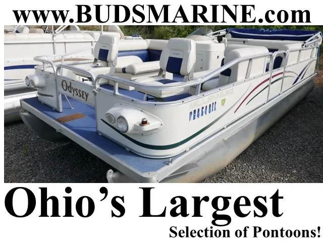 Slide: The Image of 2005 Odyssey Pontoons Millenium 2 pontoon boat at Bud's Marine, Ohio's largest selection. - 0