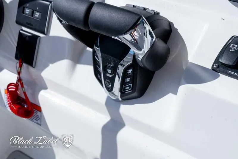 Slide: The Image of Close-up of the 2025 Sea Fox 268 Commander Center Console controls. - 17