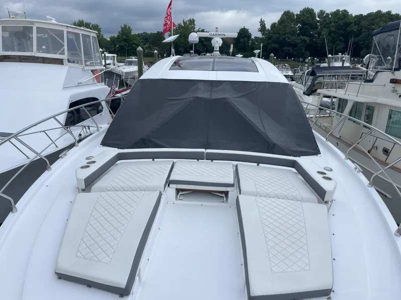 Slide: The Image of 2021 Cruisers Yachts 54 Cantius luxury yacht with spacious deck and modern design. - 36