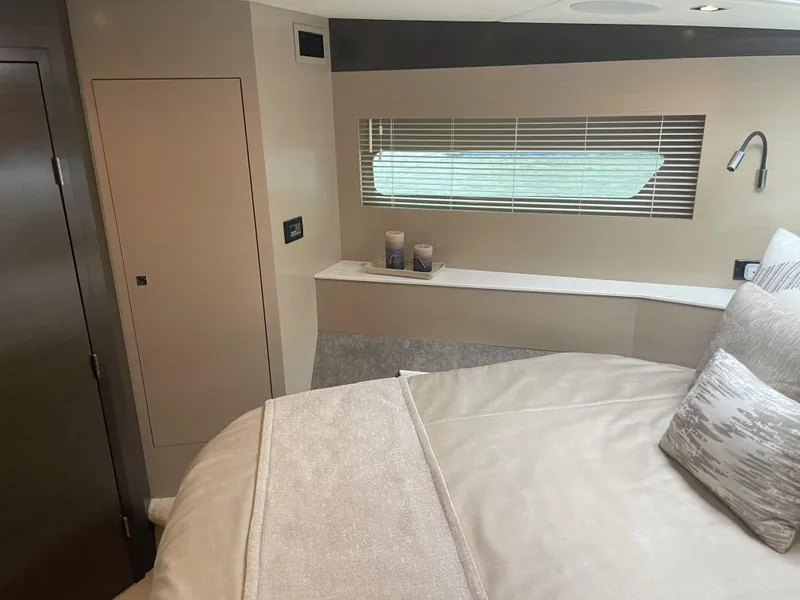 Slide: The Image of Luxurious bedroom interior of 2021 Cruisers Yachts 54 Cantius with modern decor. - 8