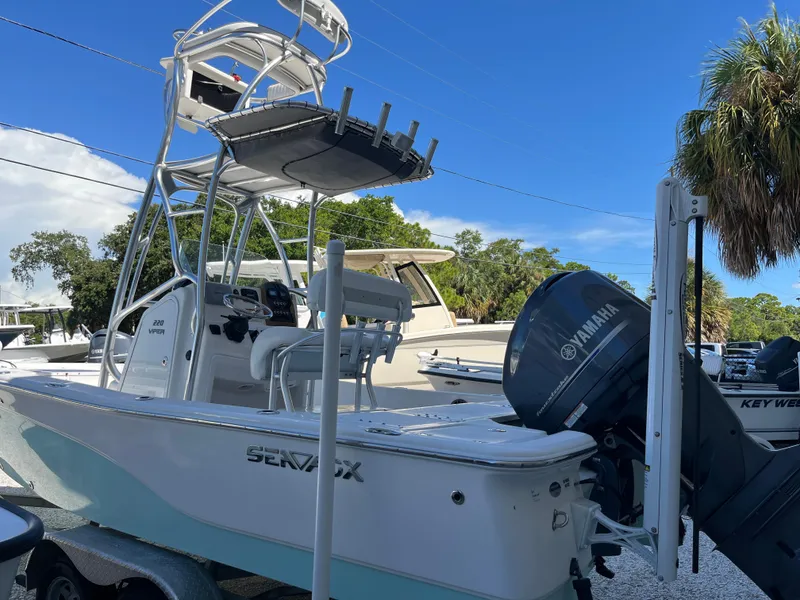 Slide: The Image of 2015 Sea Fox 220 Viper boat with Yamaha outboard motor on trailer. - 4