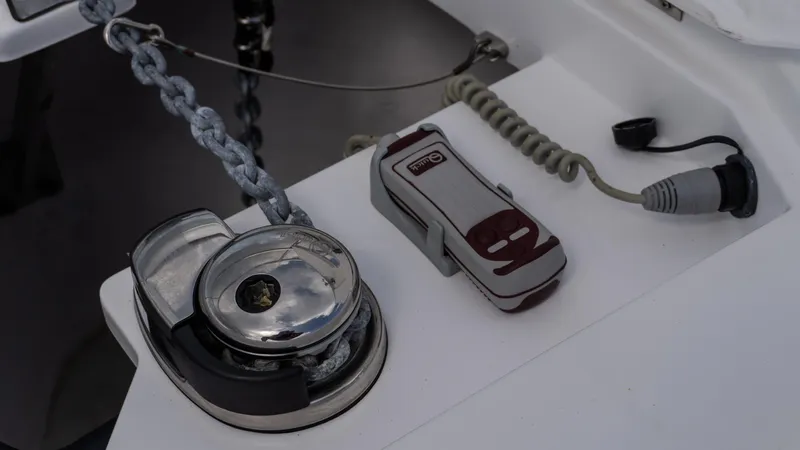Slide: The Image of 2023 Azimut Atlantis 45 yacht anchor control system with chain and remote. - 20