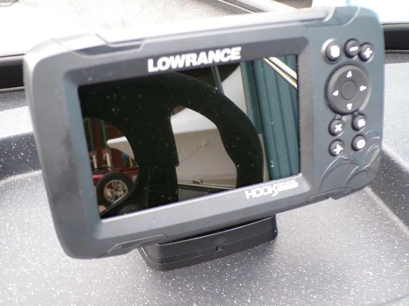 Slide: The Image of Lowrance Hook series fish finder on 2025 Tracker Pro Guide™ V-175 Combo boat. - 15