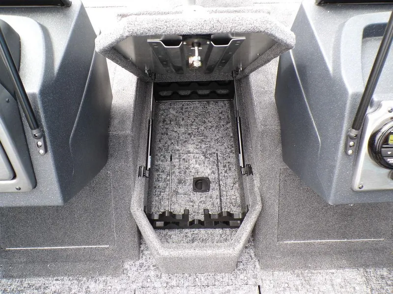Slide: The Image of 2025 Tracker Pro Guide™ V-175 Combo boat storage compartment, open and empty. - 20