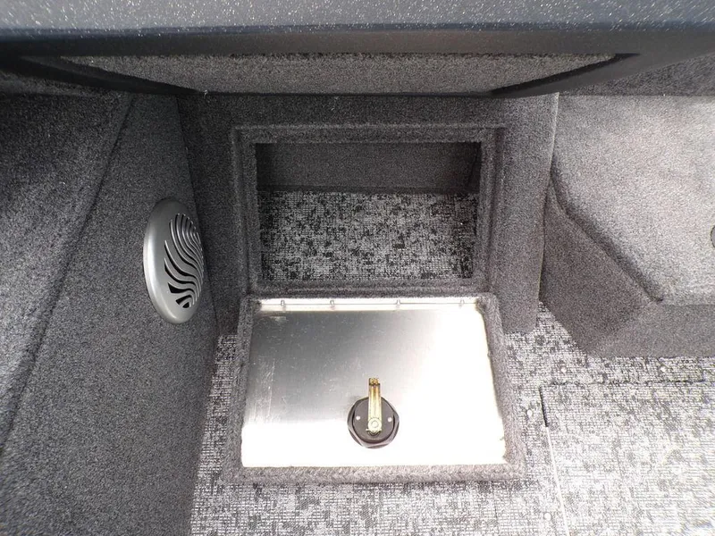 Slide: The Image of 2025 Tracker Pro Guide™ V-175 Combo boat storage compartment with speaker detail. - 22