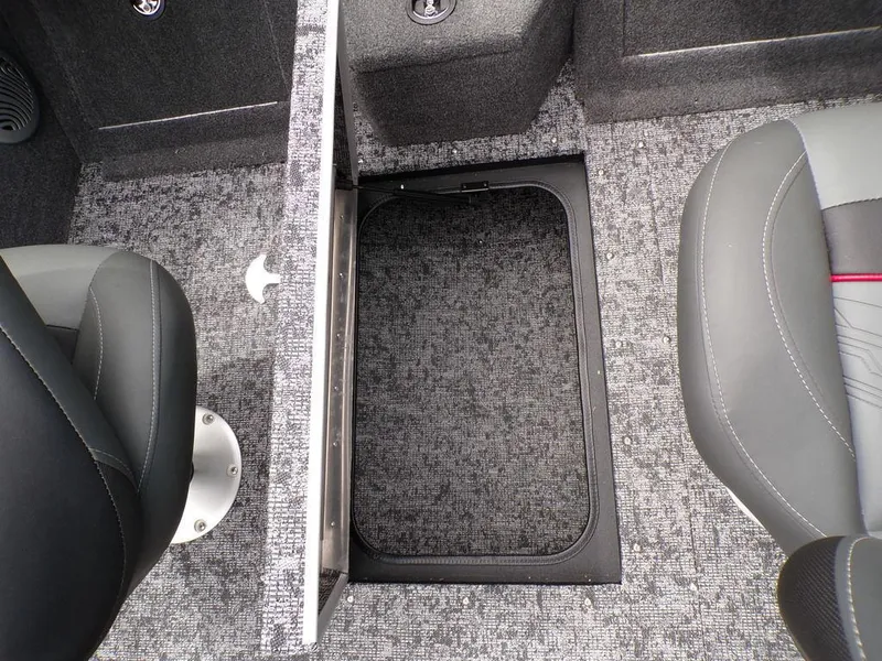 Slide: The Image of 2025 Tracker Pro Guide™ V-175 Combo boat interior with storage compartment and seating. - 23