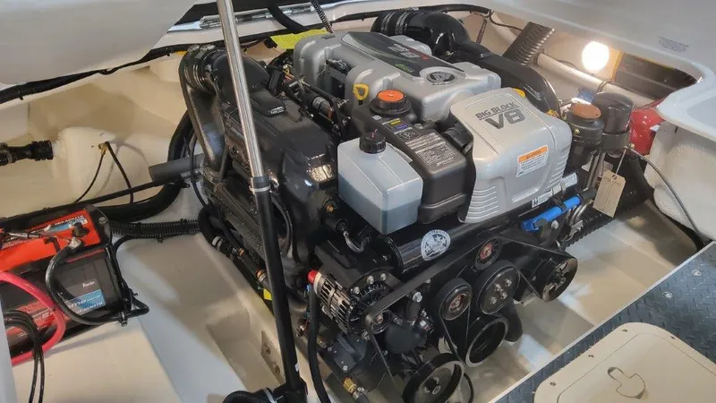 Slide: The Image of 2025 Formula 240 Bowrider engine compartment with powerful inboard motor. - 20