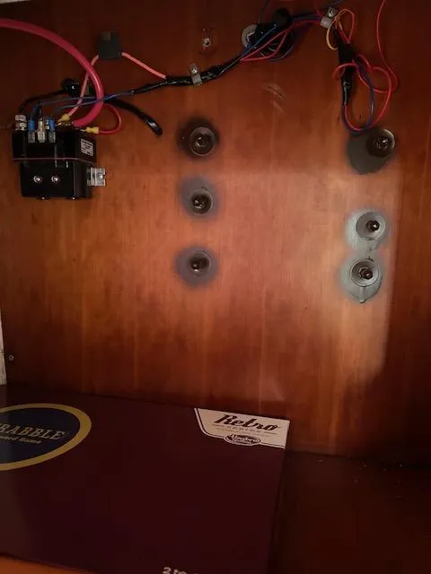 Slide: The Image of Electrical wiring and components inside a 1999 Contour 34 SC boat. - 21