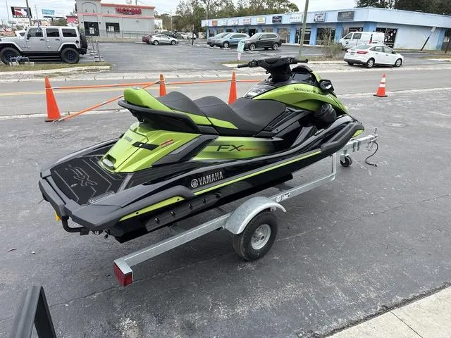 Slide: The Image of 2024 Yamaha Marine Waverunner FX CRUISER SVHO with audio, on trailer, in parking lot. - 9