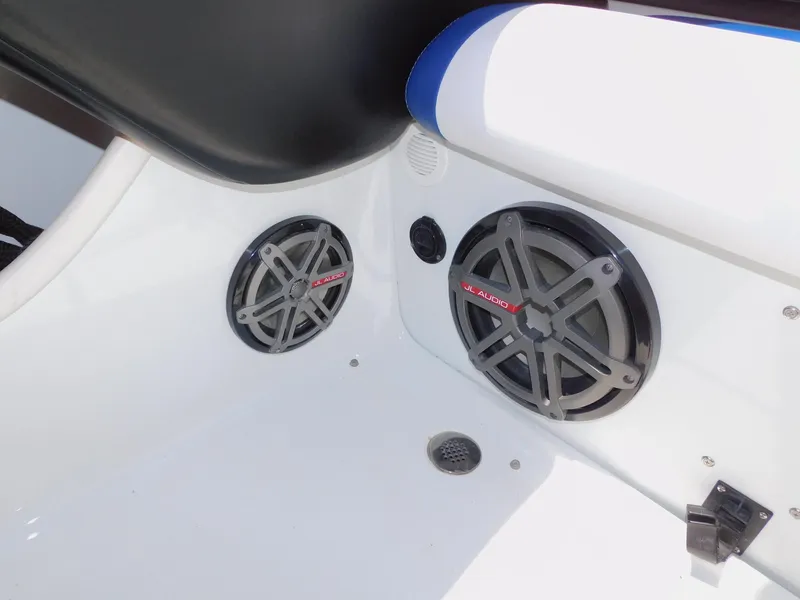 Slide: The Image of Close-up of JL Audio speakers on a 2007 Baja Outlaw 35 boat. - 37