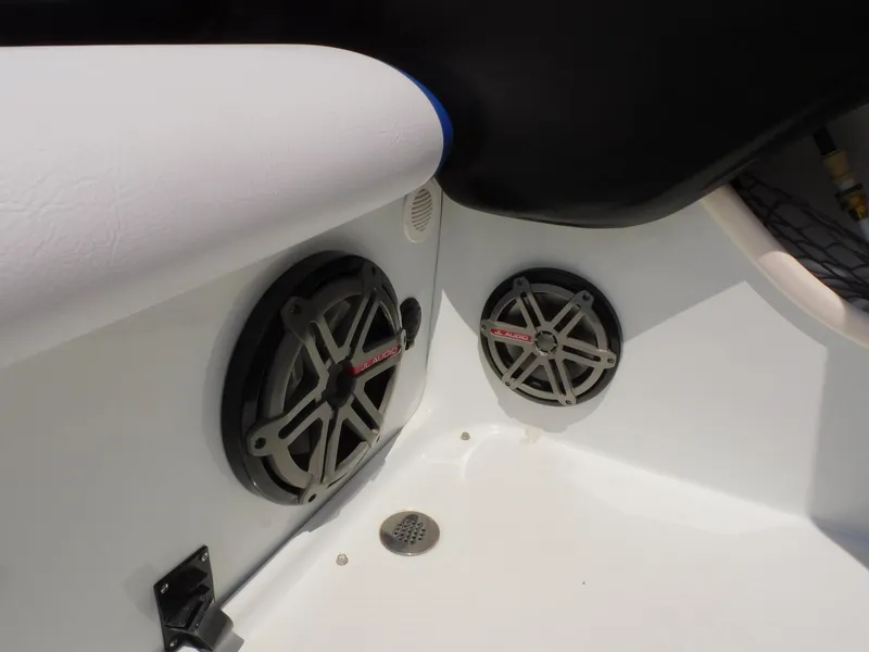 Slide: The Image of Close-up of JL Audio speakers on a 2007 Baja Outlaw 35 boat. - 38