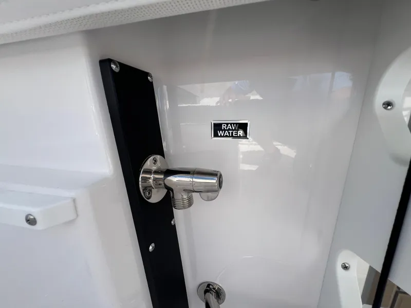 Slide: The Image of Raw water outlet on 2025 Blackfin 222 CC boat. - 25