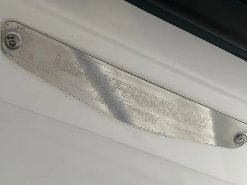 Slide: The Image of 2025 Blackfin 222 CC boat identification plate with serial number. - 36