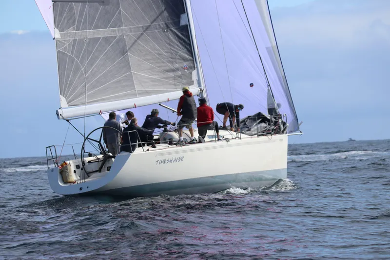 The Image of Down wind sailing w/her also spinnaker on sprit - 0