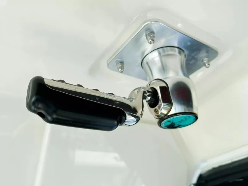 Slide: The Image of Close-up of a 2020 Boston Whaler 325 Conquest boat handle. - 44