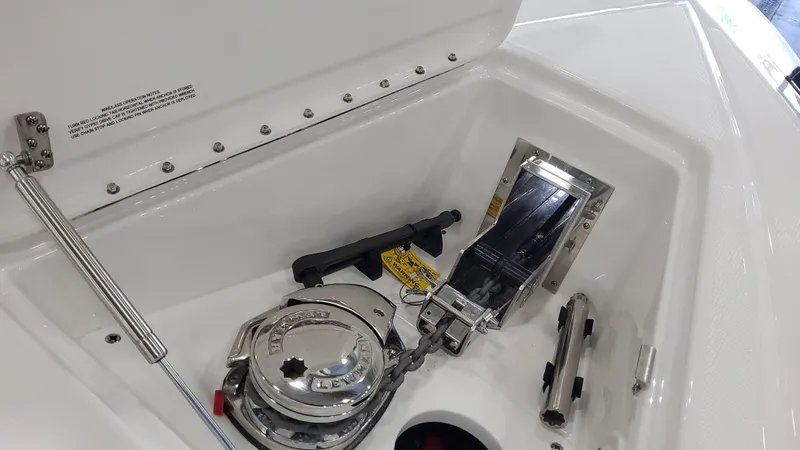 Slide: The Image of 2025 Formula 380 Super Sport Crossover OB anchor locker with winch and accessories. - 20