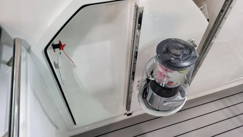 Slide: The Image of 2025 Formula 380 Super Sport Crossover OB interior with blender on deck. - 34