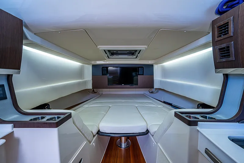 Slide: The Image of Luxurious interior cabin of 2019 Grady-White Canyon 456 boat with modern amenities. - 17