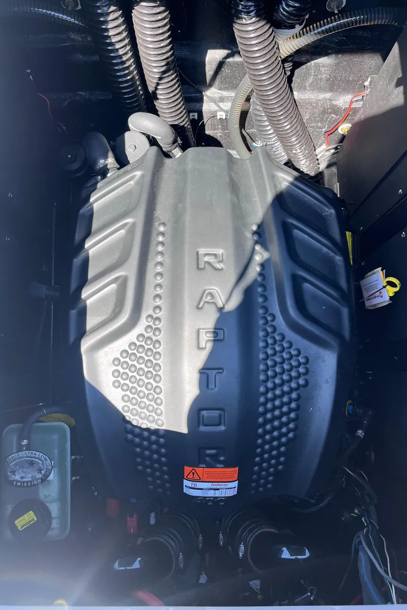 Slide: The Image of 2024 Moomba Max engine featuring a Raptor cover, showcasing robust design and engineering. - 28