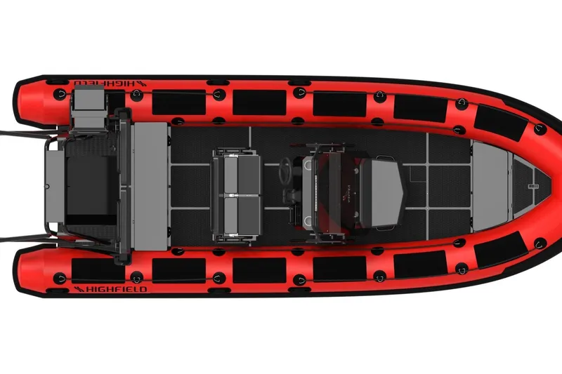 Slide: The Image of Aerial view of Highfield Patrol 660 boat, 2026 model. - 10