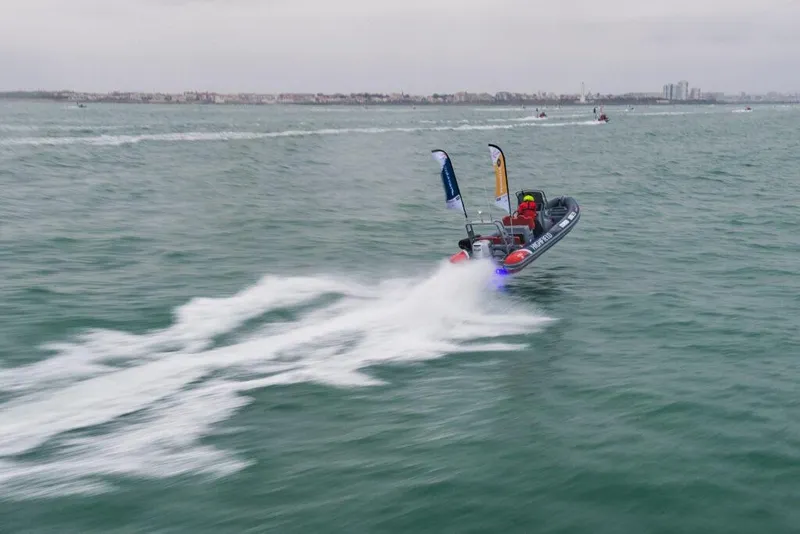Slide: The Image of 2026 Highfield Patrol 660 boat speeding on the sea. - 3