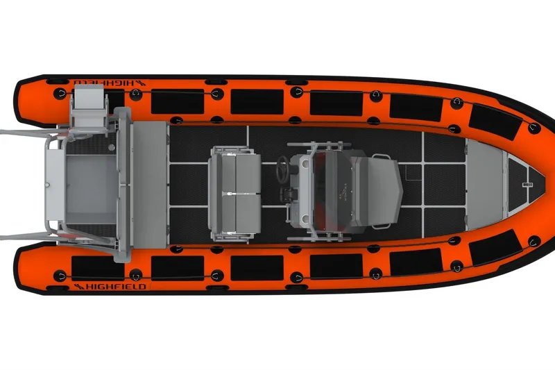Slide: The Image of Top view of Highfield Patrol 660 boat, 2026 model. - 9