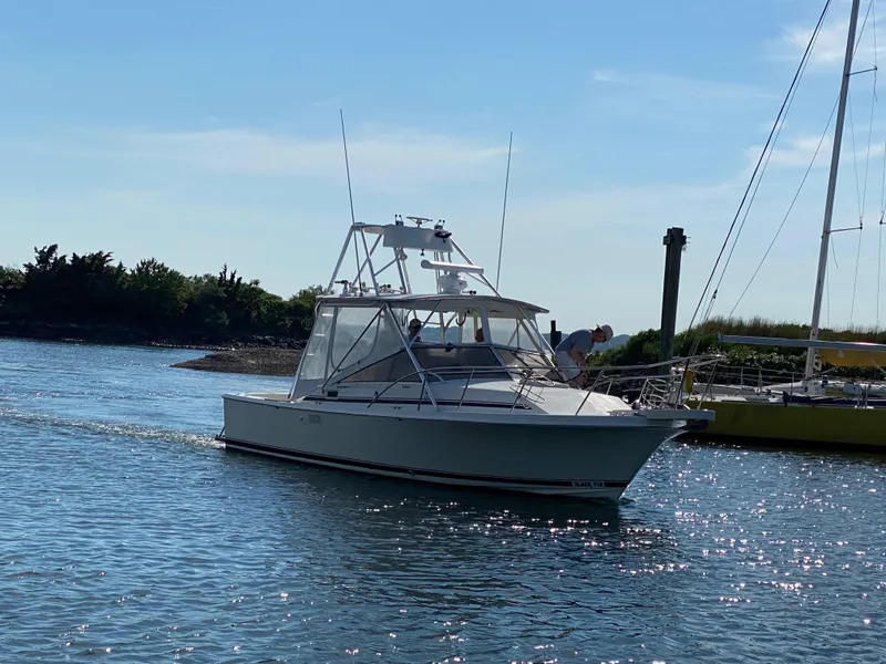 The Image of 1986 Blackfin 29 Combi boat cruising on a sunny day in a calm waterway. - 1