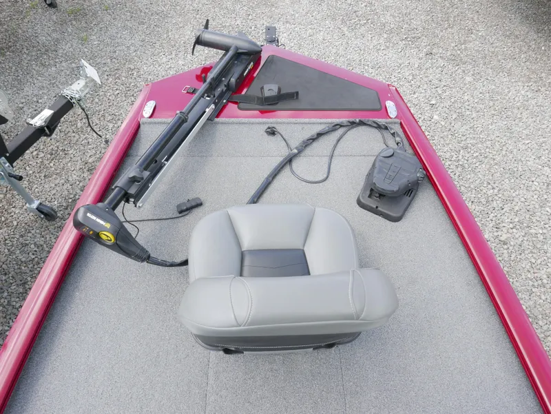 Slide: The Image of 2022 Tracker Pro 170 boat deck with seat and trolling motor. - 6