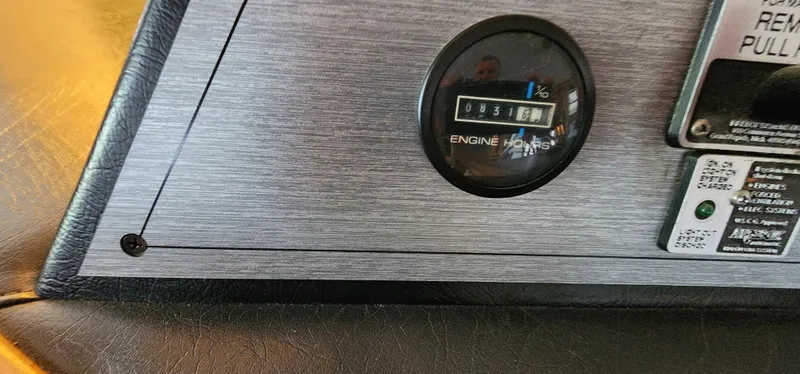 Slide: The Image of Close-up of engine hours gauge on 1993 Gibson 50 Cabin Yacht. - 38