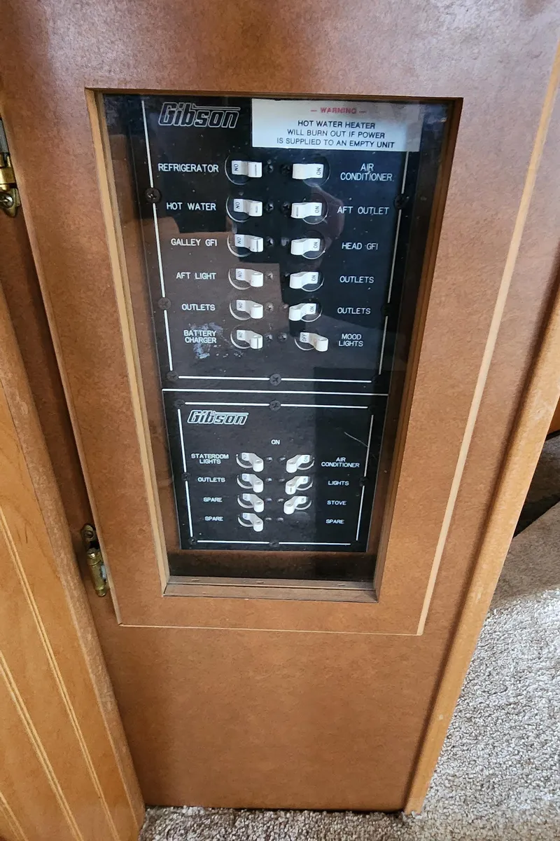 Slide: The Image of Control panel of a 1993 Gibson 50 Cabin Yacht. - 46