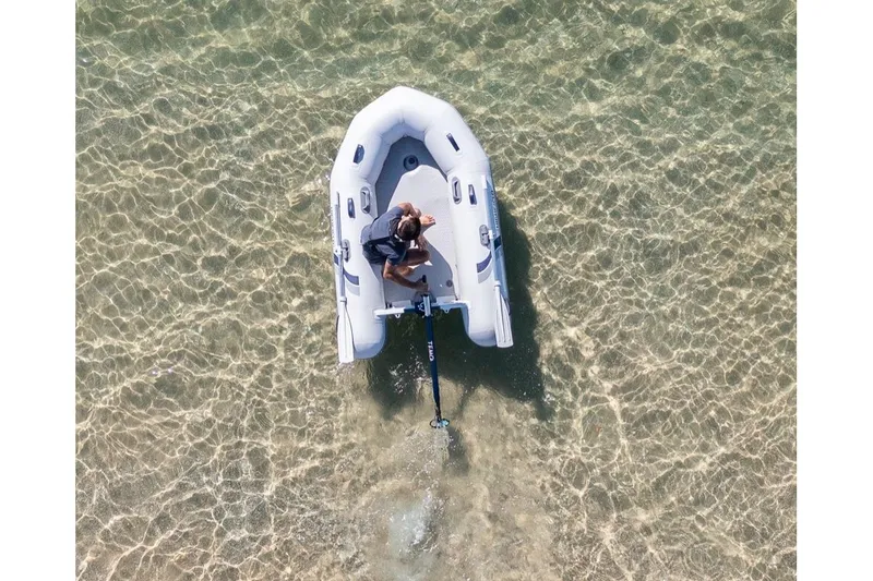 Slide: The Image of Aerial view of Highfield Roll-Up 200 KAM boat in clear water. - 7