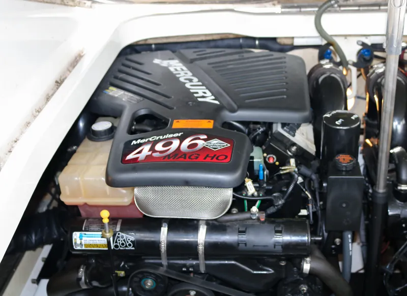Slide: The Image of 2003 Formula 370 Super Sport engine compartment with MerCruiser 496 MAG HO. - 28