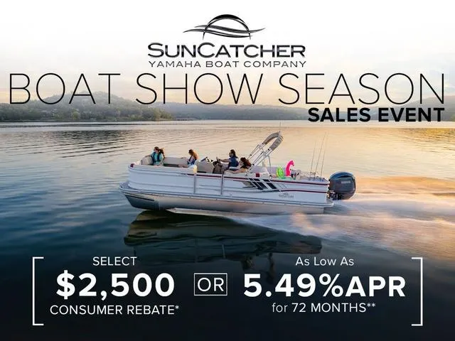 Slide: The Image of 2024 SunCatcher Select 18C pontoon boat interior layout, top view. - 2