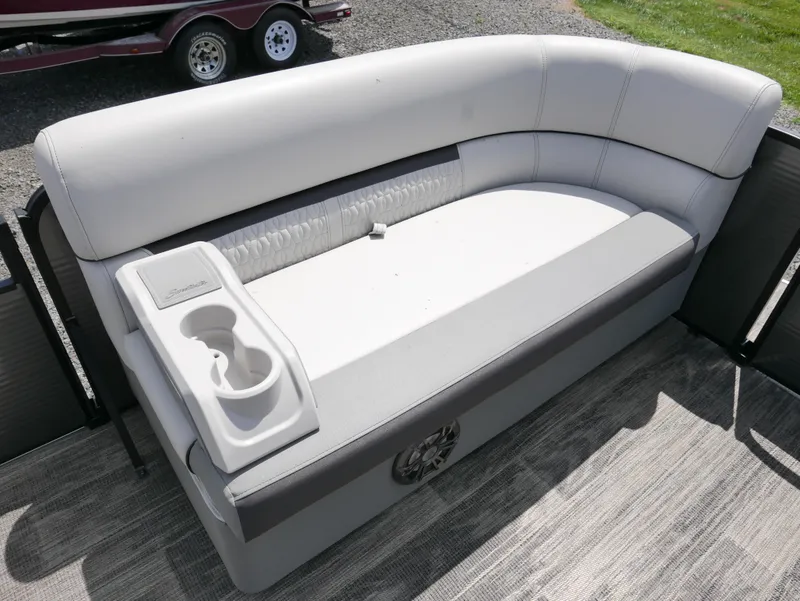 Slide: The Image of 2023 Godfrey SWEETWATER 2086 boat seating with cup holders and speaker. - 4