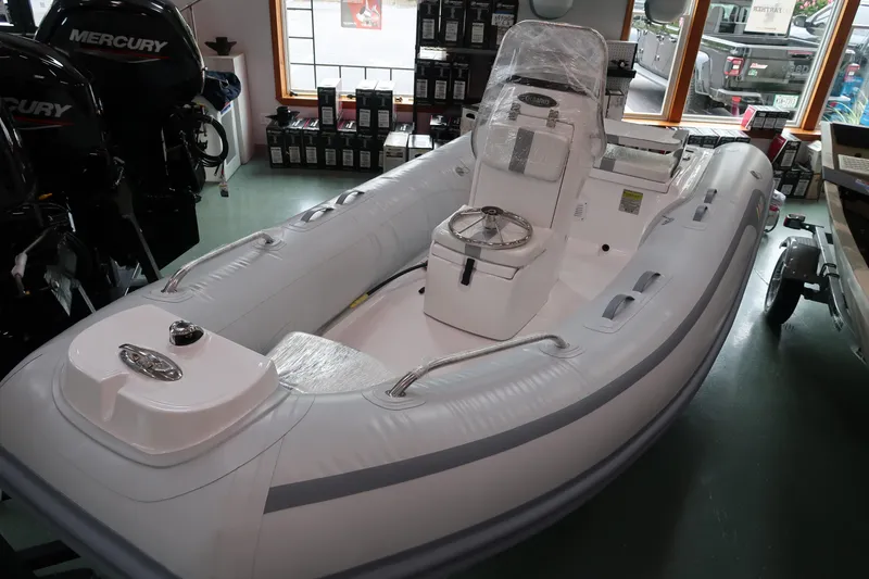 Slide: The Image of 2024 AB Inflatables Oceanus 14 VST inflatable boat in showroom. - 1